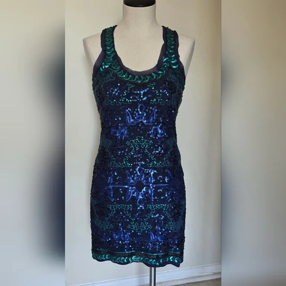 Chelsea & Violet | Dresses | Chelsea Violet Blue And Green Sequin Dress  Size X Small | Poshmark